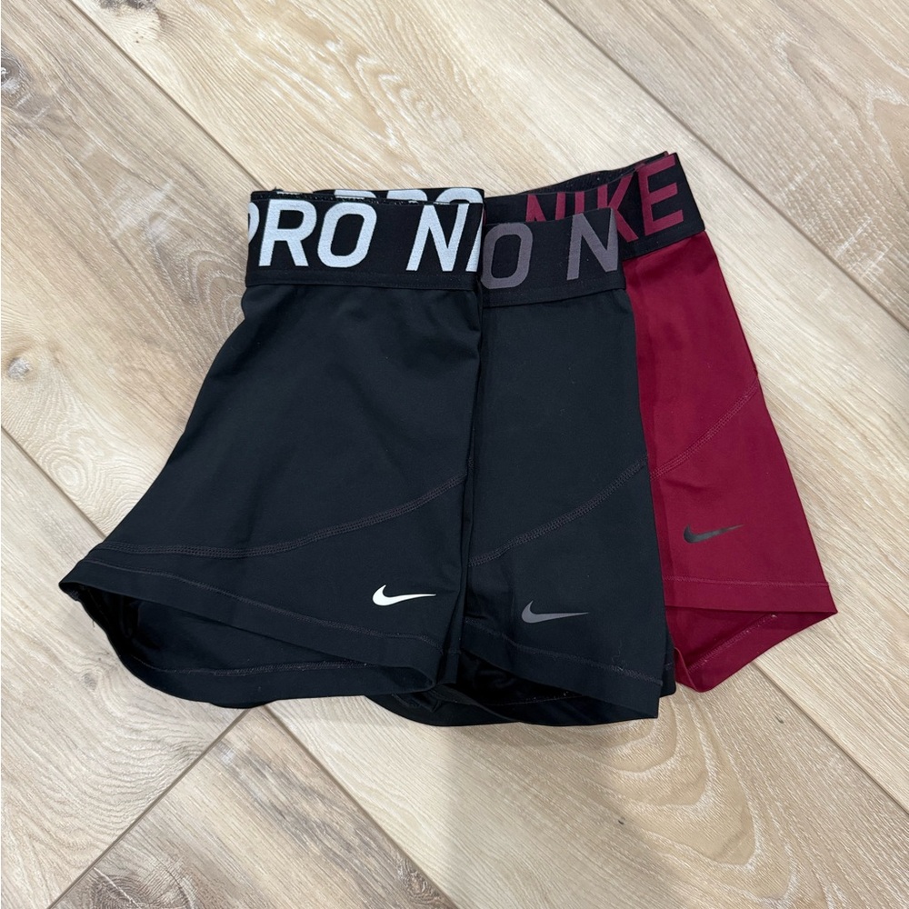 Nike Black/White, Black/Grey and Burgundy Athletic Shorts (M)